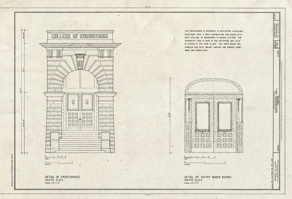 Blueprint HABS Ill,10-URB,1- (Sheet 15 of 16) - University of Illinois, Engineering Hall, Urbana, Champaign County, IL