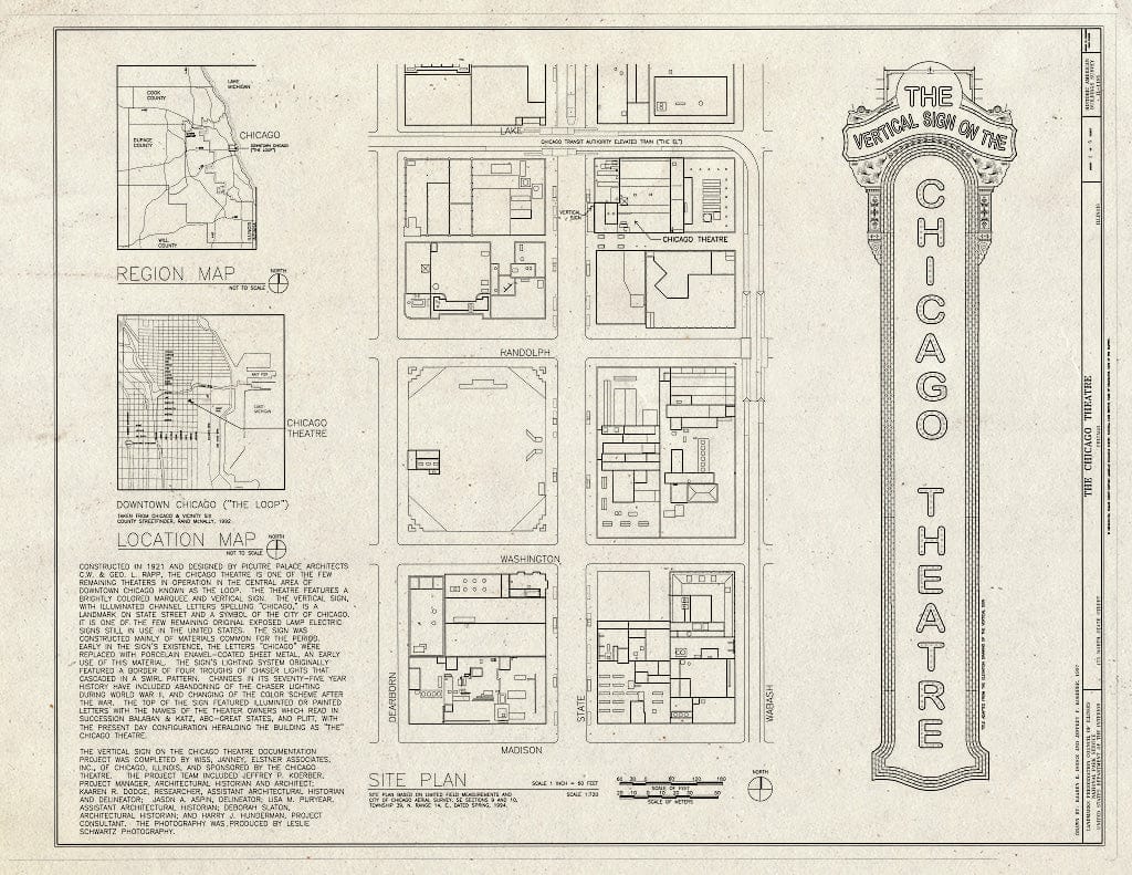 Blueprint HABS Ill,16-CHIG,165- (Sheet 1 of 5) - Chicago Theater, 175 North State Street, Chicago, Cook County, IL