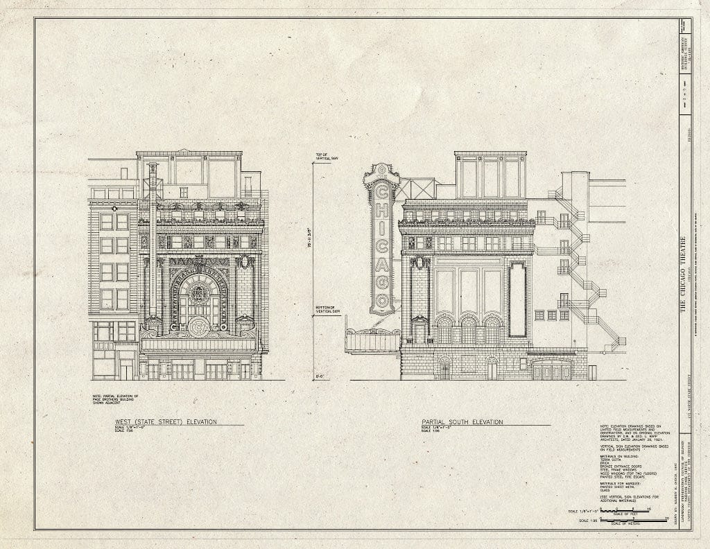 Blueprint HABS Ill,16-CHIG,165- (Sheet 2 of 5) - Chicago Theater, 175 North State Street, Chicago, Cook County, IL