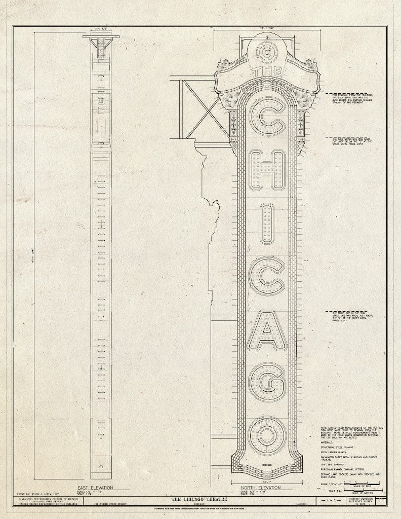 Blueprint HABS Ill,16-CHIG,165- (Sheet 3 of 5) - Chicago Theater, 175 North State Street, Chicago, Cook County, IL