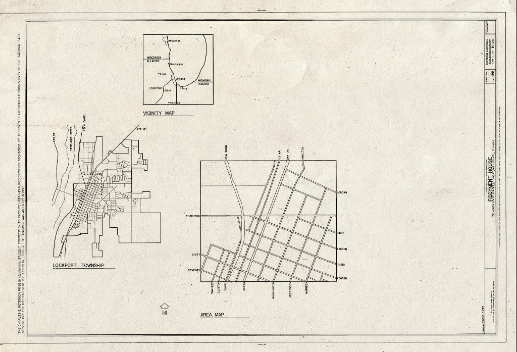 Blueprint HABS Ill,99-Lock,1- (Sheet 1 of 9) - Fiddyment House, 175 North State Street, Lockport, Will County, IL