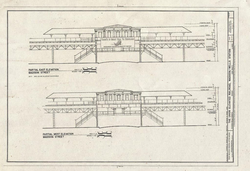 Blueprint HAER Ill, 16-CHIG, 108G- (Sheet 4 of 4) - Union Elevated Railroad, Madison-Wells Station, Madison & Wells Streets, Chicago, Cook County, IL
