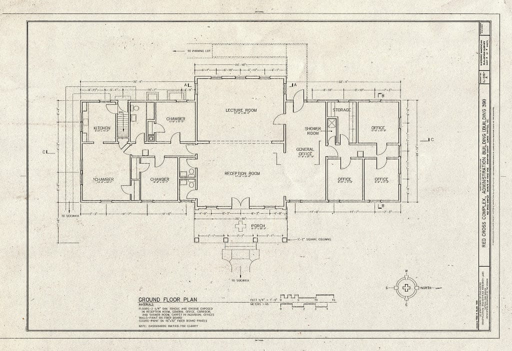 Blueprint HABS Ill,10-Ran.V,2A- (Sheet 2 of 7) - Red Cross Complex, Administration Building, Southwest Corner of Eagle & Borman Drives, Rantoul, Champaign County, IL