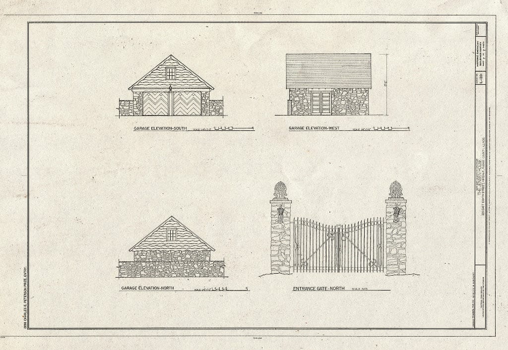 Blueprint HABS Ill,22-HINS,1- (Sheet 7 of 7) - Jensen House, 325 East Eighth Street, Hinsdale, Du Page County, IL