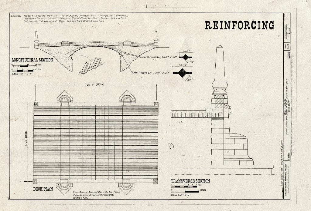 Blueprint HAER Ill, 16-CHIG, 157- (Sheet 2 of 2) - South Bridge, Spanning Jackson Park Lagoon at South Lake Shore Drive (U.S. Route 41), Chicago, Cook County, IL