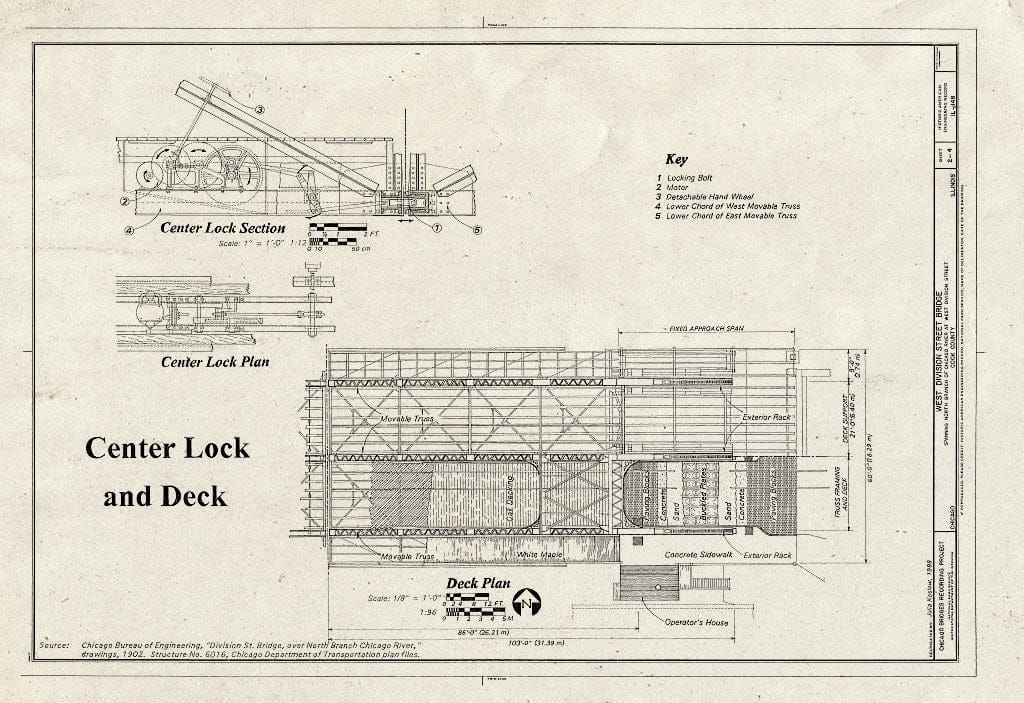 Blueprint HAER Ill, 16-CHIG, 162- (Sheet 2 of 4) - West Division Street Bridge, Spanning North Branch of Chicago River at West Division Street, Chicago, Cook County, IL