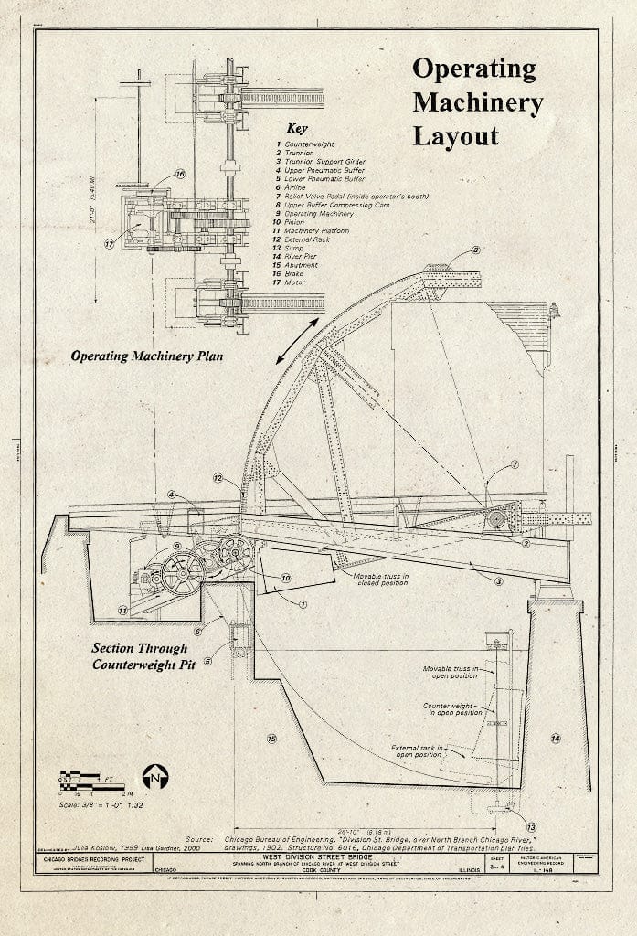 Blueprint HAER Ill, 16-CHIG, 162- (Sheet 3 of 4) - West Division Street Bridge, Spanning North Branch of Chicago River at West Division Street, Chicago, Cook County, IL