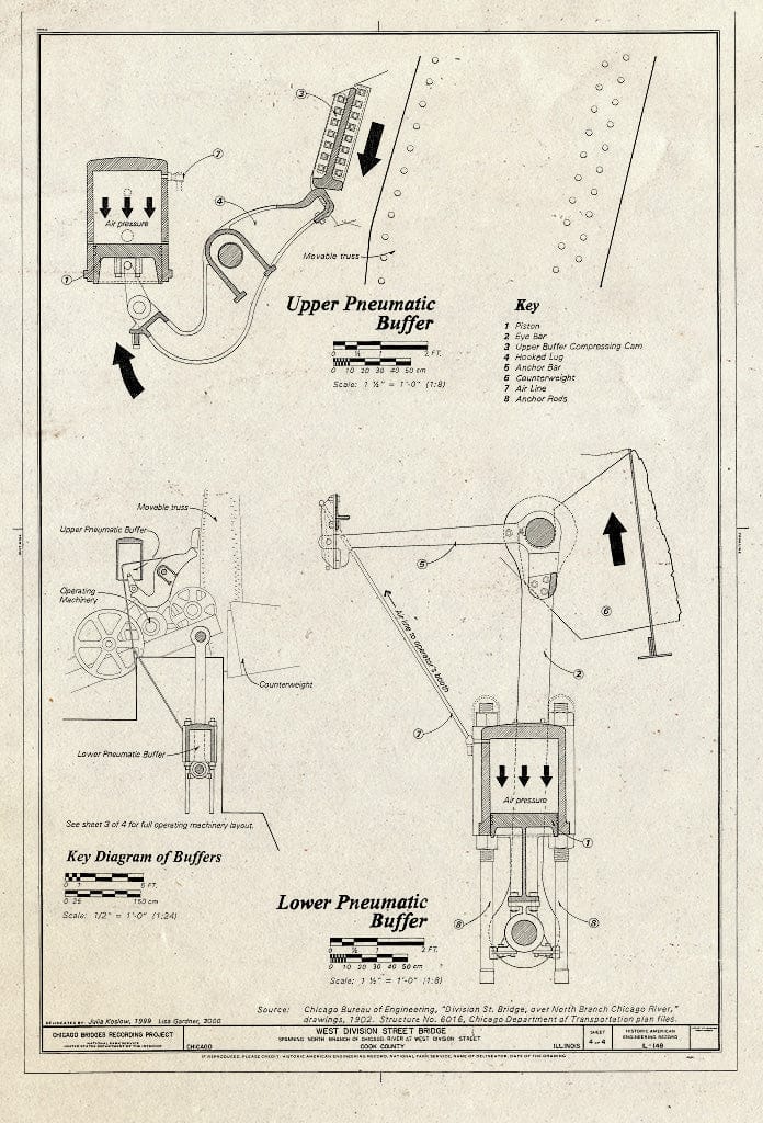 Blueprint HAER Ill, 16-CHIG, 162- (Sheet 4 of 4) - West Division Street Bridge, Spanning North Branch of Chicago River at West Division Street, Chicago, Cook County, IL