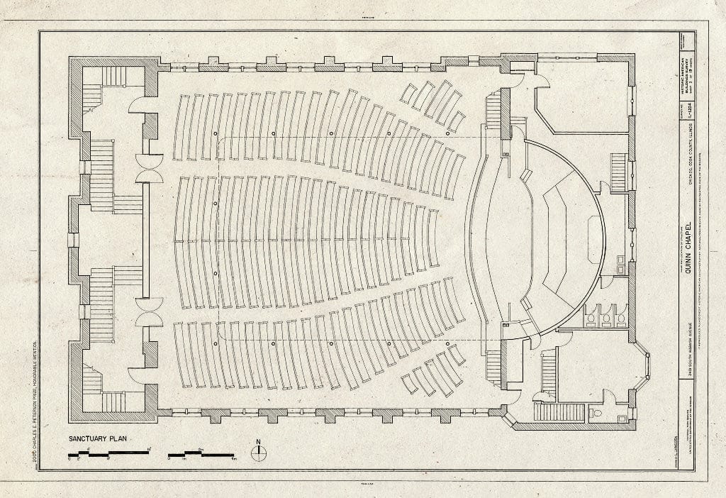 Blueprint HABS Ill,16-CHIG,168- (Sheet 3 of 19) - Quinn Chapel A.M.E. Church, 2401 South Wabash Avenue, Chicago, Cook County, IL