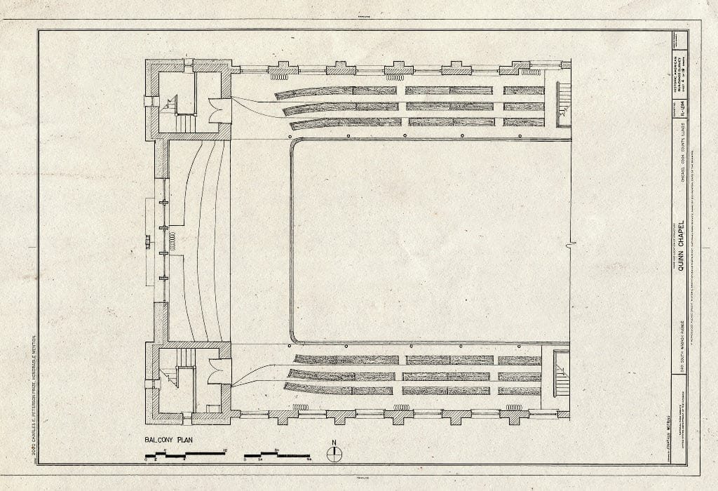 Blueprint HABS Ill,16-CHIG,168- (Sheet 4 of 19) - Quinn Chapel A.M.E. Church, 2401 South Wabash Avenue, Chicago, Cook County, IL