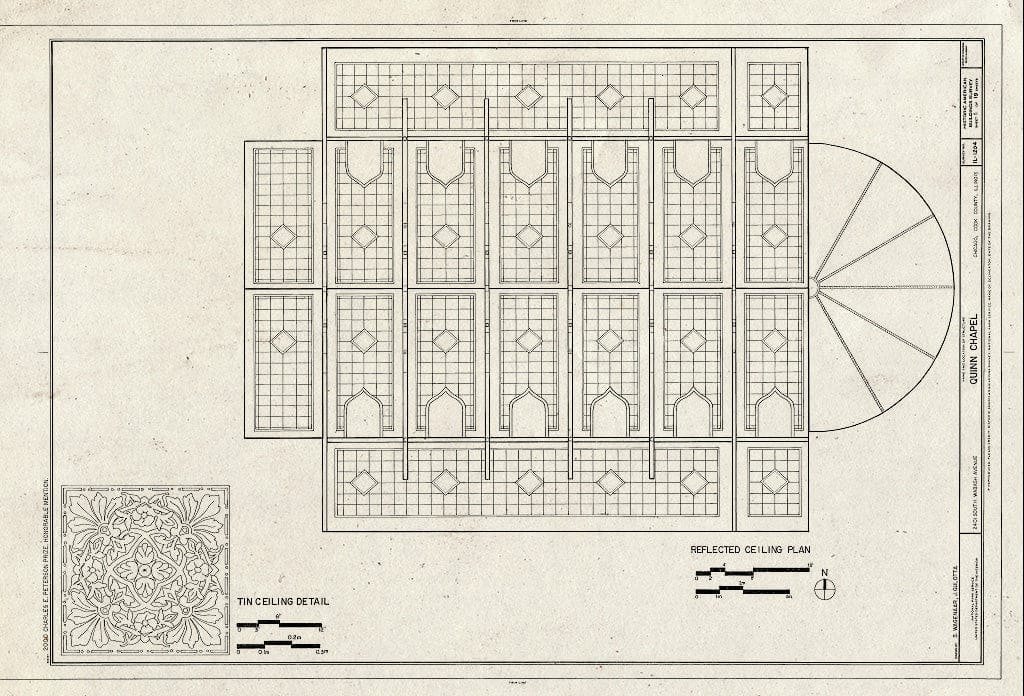 Blueprint HABS Ill,16-CHIG,168- (Sheet 5 of 19) - Quinn Chapel A.M.E. Church, 2401 South Wabash Avenue, Chicago, Cook County, IL