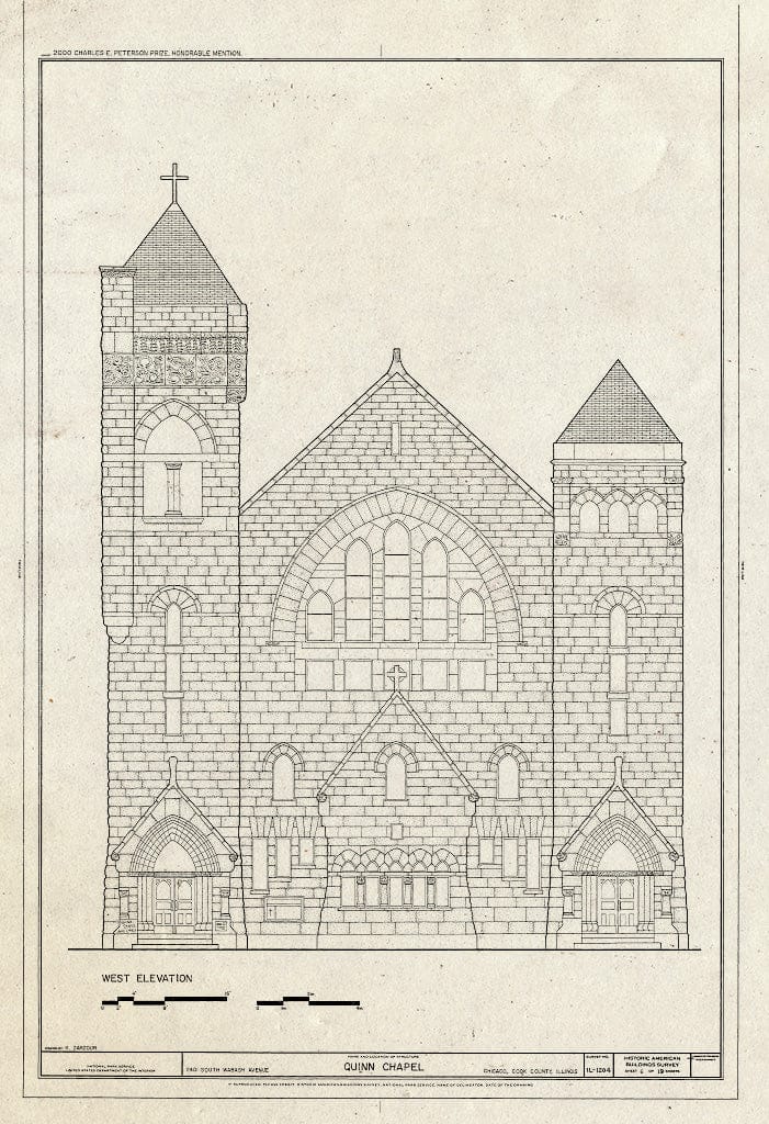 Blueprint HABS Ill,16-CHIG,168- (Sheet 6 of 19) - Quinn Chapel A.M.E. Church, 2401 South Wabash Avenue, Chicago, Cook County, IL