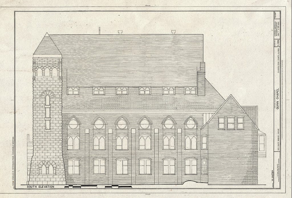 Blueprint HABS Ill,16-CHIG,168- (Sheet 7 of 19) - Quinn Chapel A.M.E. Church, 2401 South Wabash Avenue, Chicago, Cook County, IL
