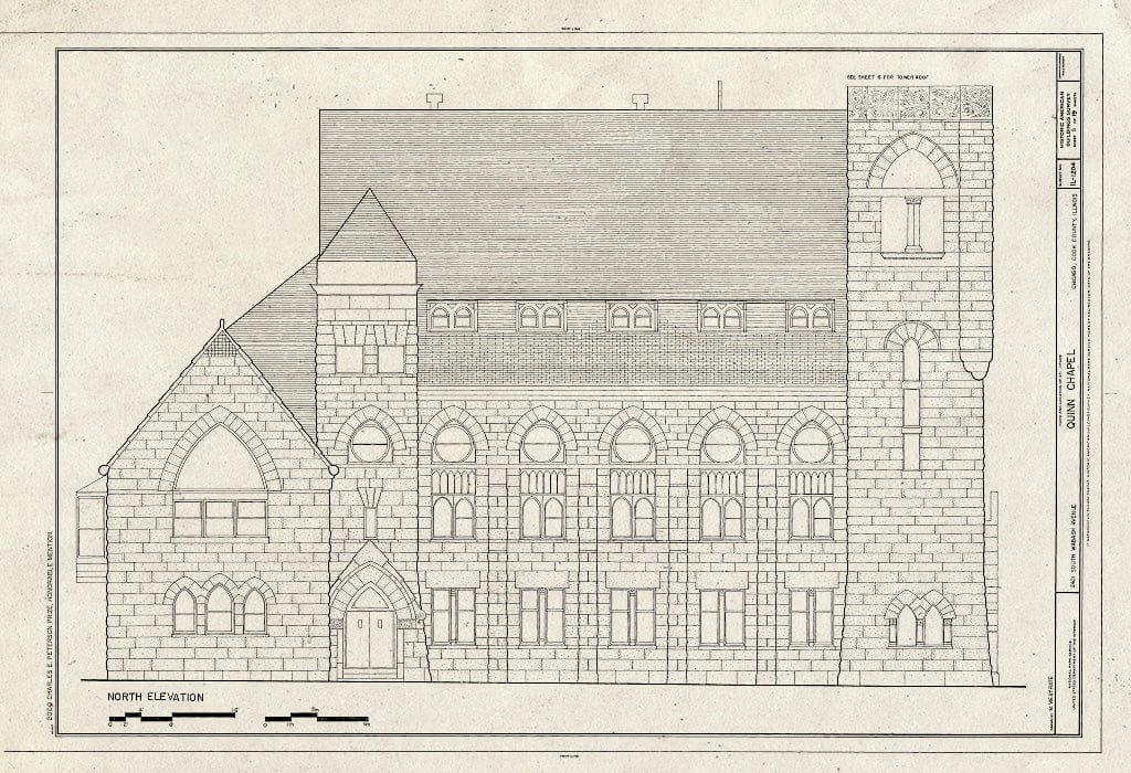 Blueprint HABS Ill,16-CHIG,168- (Sheet 8 of 19) - Quinn Chapel A.M.E. Church, 2401 South Wabash Avenue, Chicago, Cook County, IL