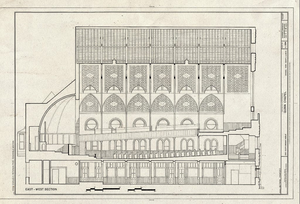 Blueprint HABS Ill,16-CHIG,168- (Sheet 9 of 19) - Quinn Chapel A.M.E. Church, 2401 South Wabash Avenue, Chicago, Cook County, IL