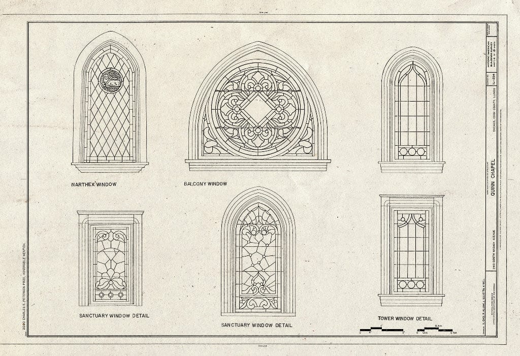 Blueprint HABS Ill,16-CHIG,168- (Sheet 14 of 19) - Quinn Chapel A.M.E. Church, 2401 South Wabash Avenue, Chicago, Cook County, IL