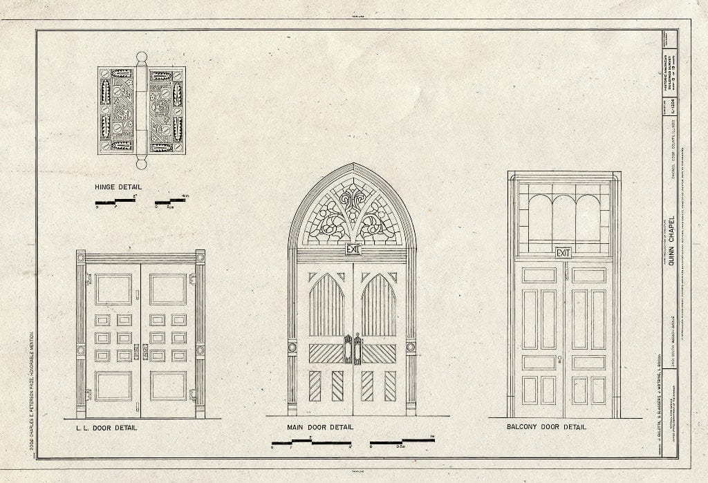 Blueprint HABS Ill,16-CHIG,168- (Sheet 15 of 19) - Quinn Chapel A.M.E. Church, 2401 South Wabash Avenue, Chicago, Cook County, IL