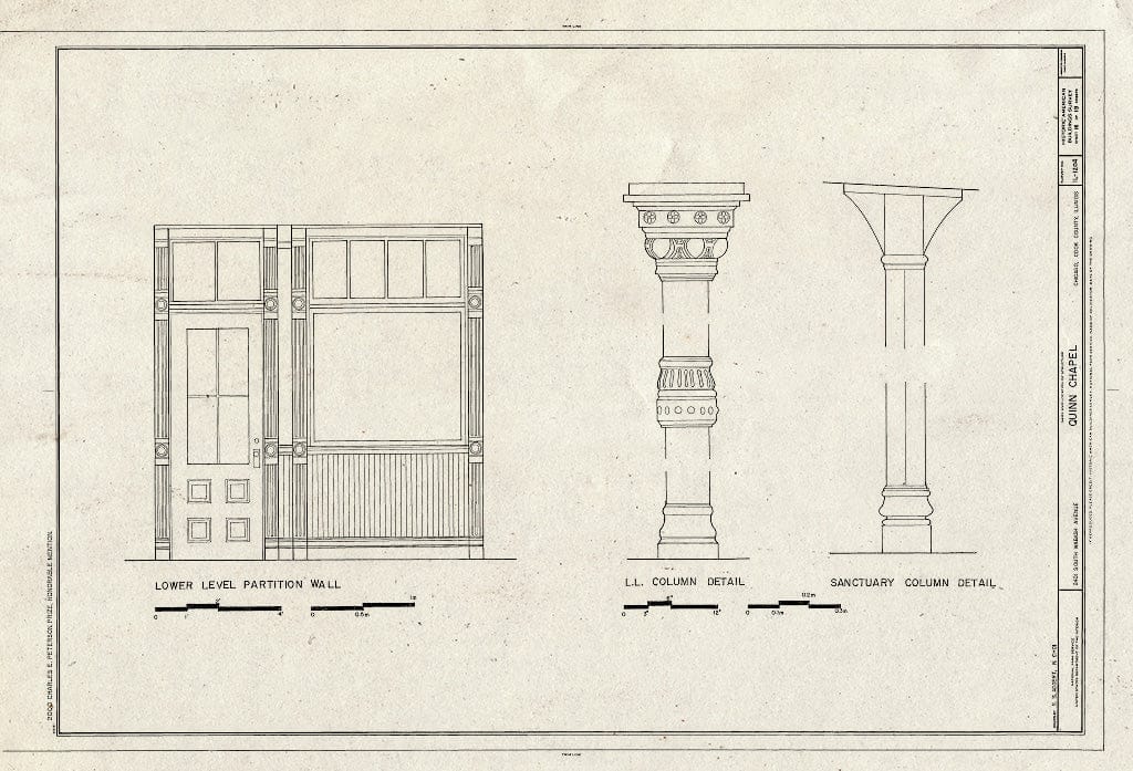 Blueprint HABS Ill,16-CHIG,168- (Sheet 16 of 19) - Quinn Chapel A.M.E. Church, 2401 South Wabash Avenue, Chicago, Cook County, IL