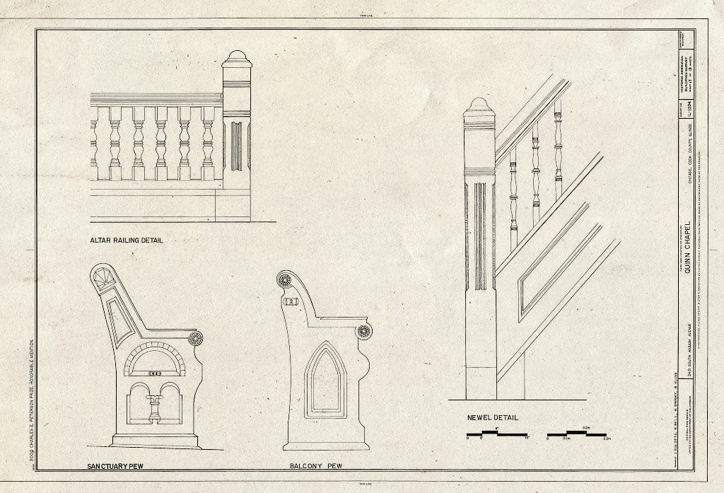 Blueprint HABS Ill,16-CHIG,168- (Sheet 17 of 19) - Quinn Chapel A.M.E. Church, 2401 South Wabash Avenue, Chicago, Cook County, IL