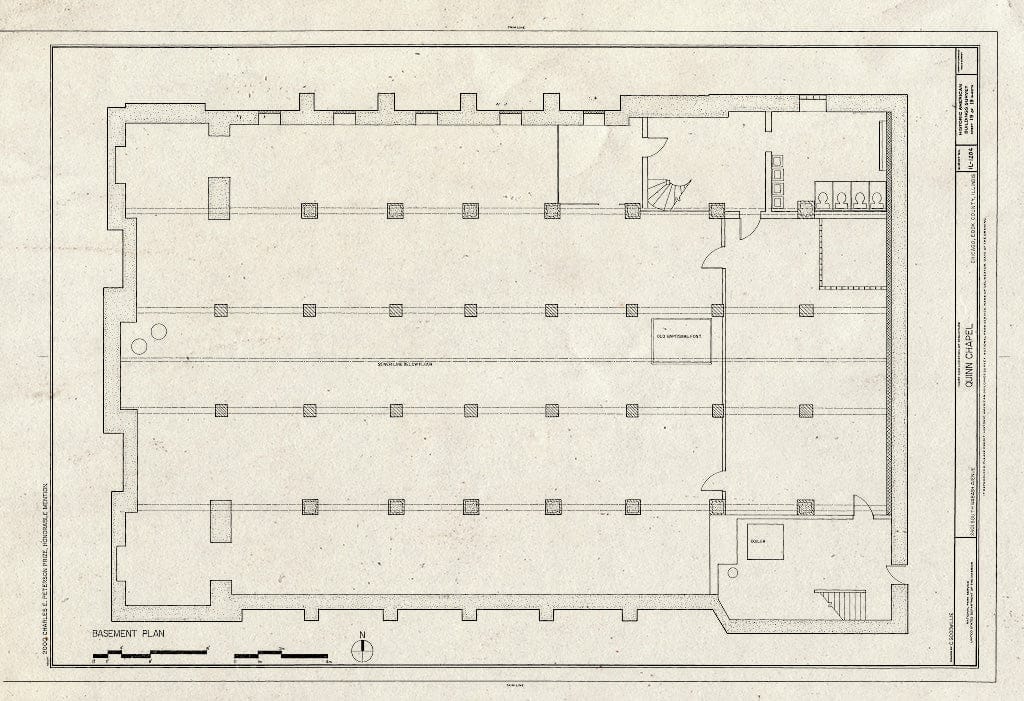 Blueprint HABS Ill,16-CHIG,168- (Sheet 19 of 19) - Quinn Chapel A.M.E. Church, 2401 South Wabash Avenue, Chicago, Cook County, IL