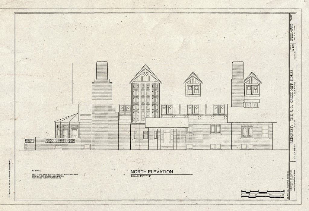 Blueprint HABS Ill,29-Canto,1- (Sheet 9 of 13) - Redcrest, 345 Elm Street, Canton, Fulton County, IL