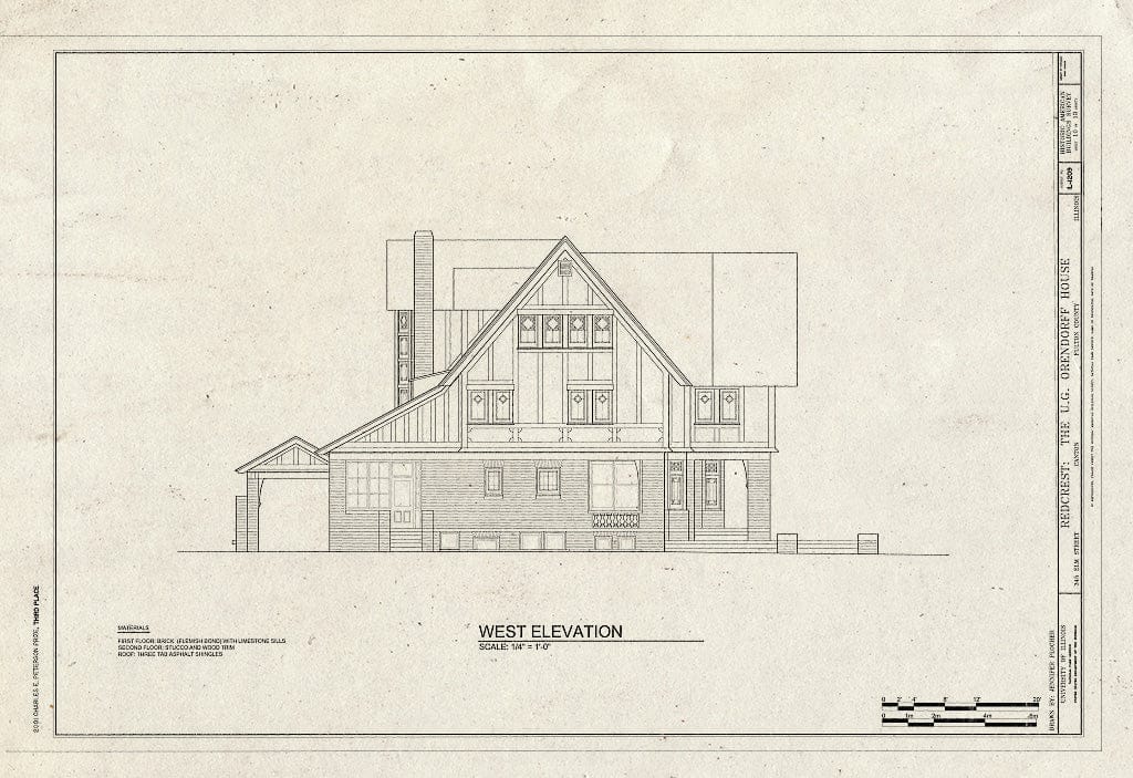 Blueprint HABS Ill,29-Canto,1- (Sheet 10 of 13) - Redcrest, 345 Elm Street, Canton, Fulton County, IL