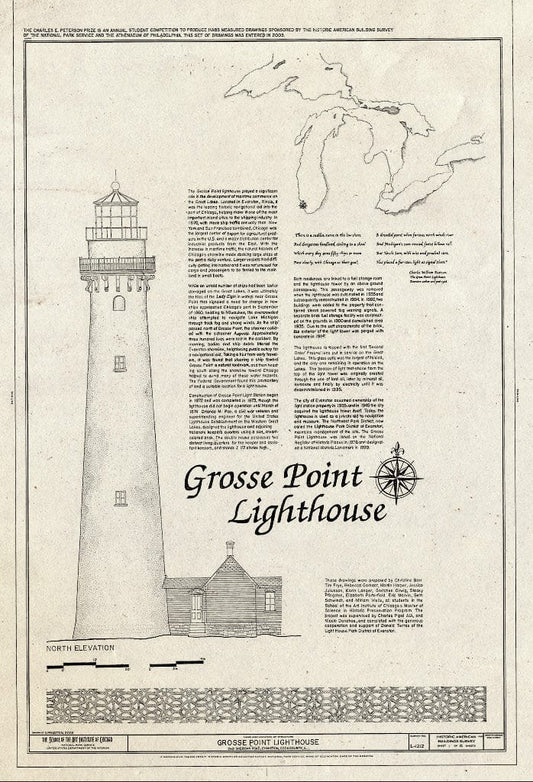 Blueprint HABS IL-1212 (Sheet 1 of 15) - Grosse Point Lighthouse, 2601 Sheridan Road, Evanston, Cook County, IL