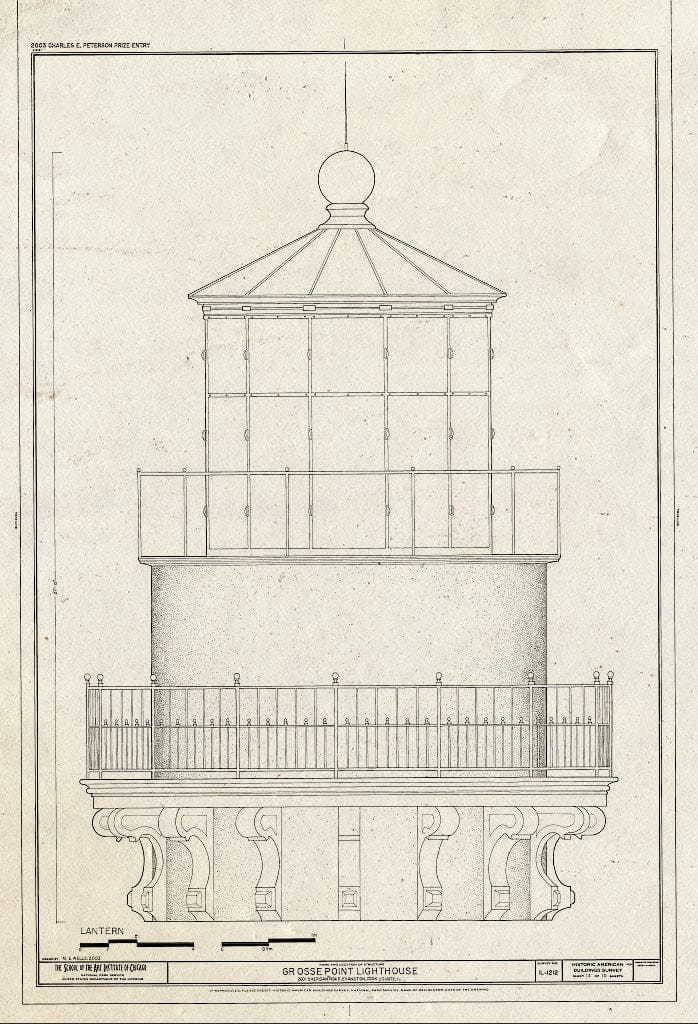 Blueprint HABS IL-1212 (Sheet 13 of 15) - Grosse Point Lighthouse, 2601 Sheridan Road, Evanston, Cook County, IL