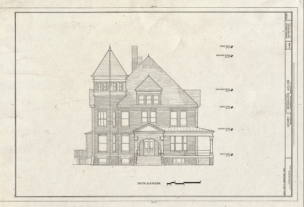 Blueprint HABS IL-1213 (Sheet 4 of 12) - Henry C. Middaugh House, 66 Norfolk Avenue, Clarendon Hills, Du Page County, IL