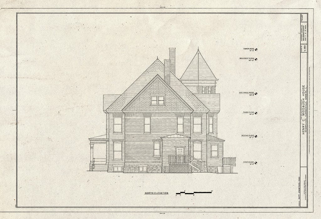 Blueprint HABS IL-1213 (Sheet 5 of 12) - Henry C. Middaugh House, 66 Norfolk Avenue, Clarendon Hills, Du Page County, IL