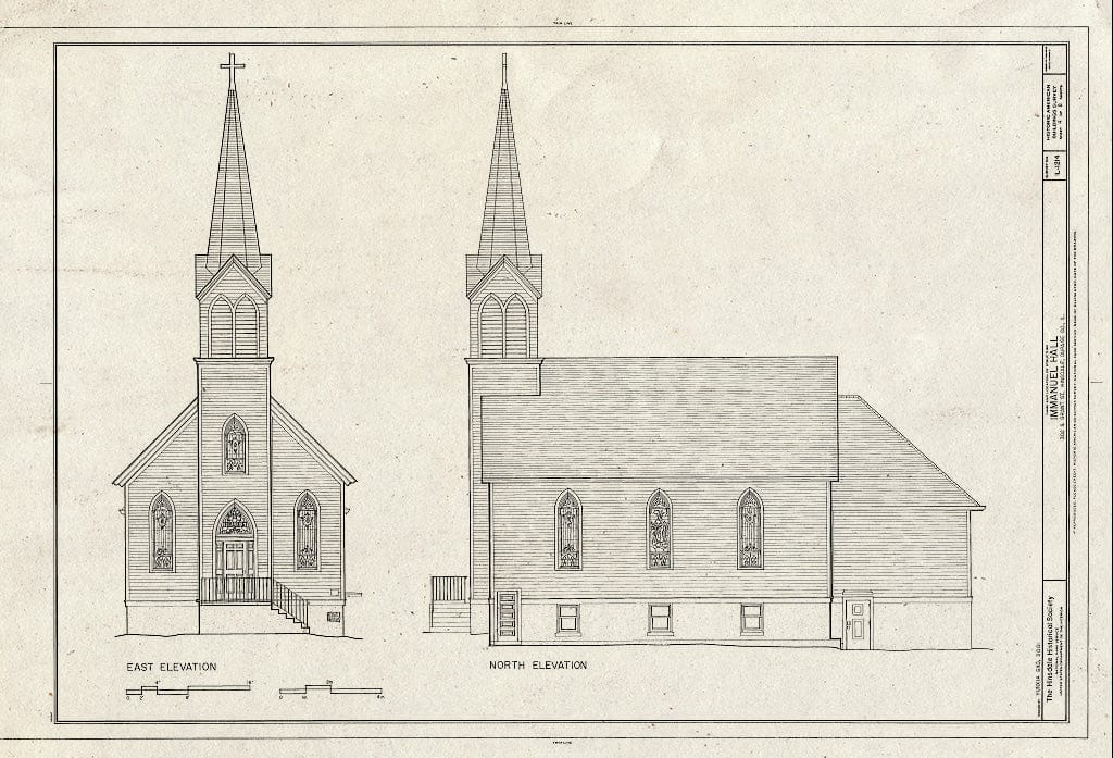 Blueprint HABS IL-1214 (Sheet 4 of 8) - Immanuel Hall, 302 South Grant Street, Hinsdale, Du Page County, IL