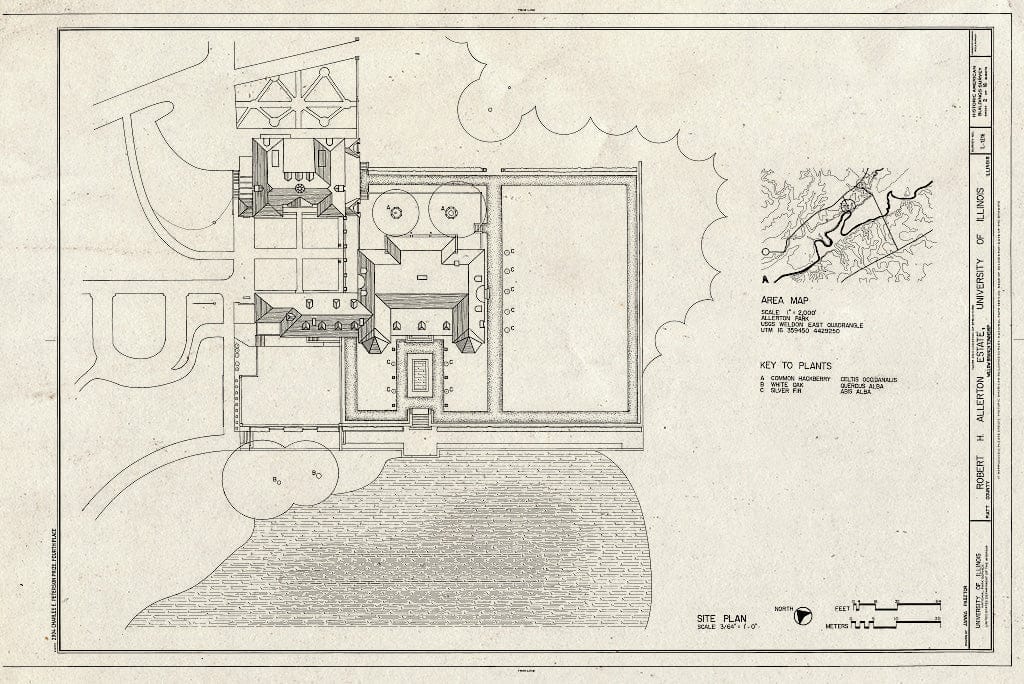 Blueprint HABS IL-1216 (Sheet 2 of 16) - Robert H. Allerton Estate, Monticello, Piatt County, IL