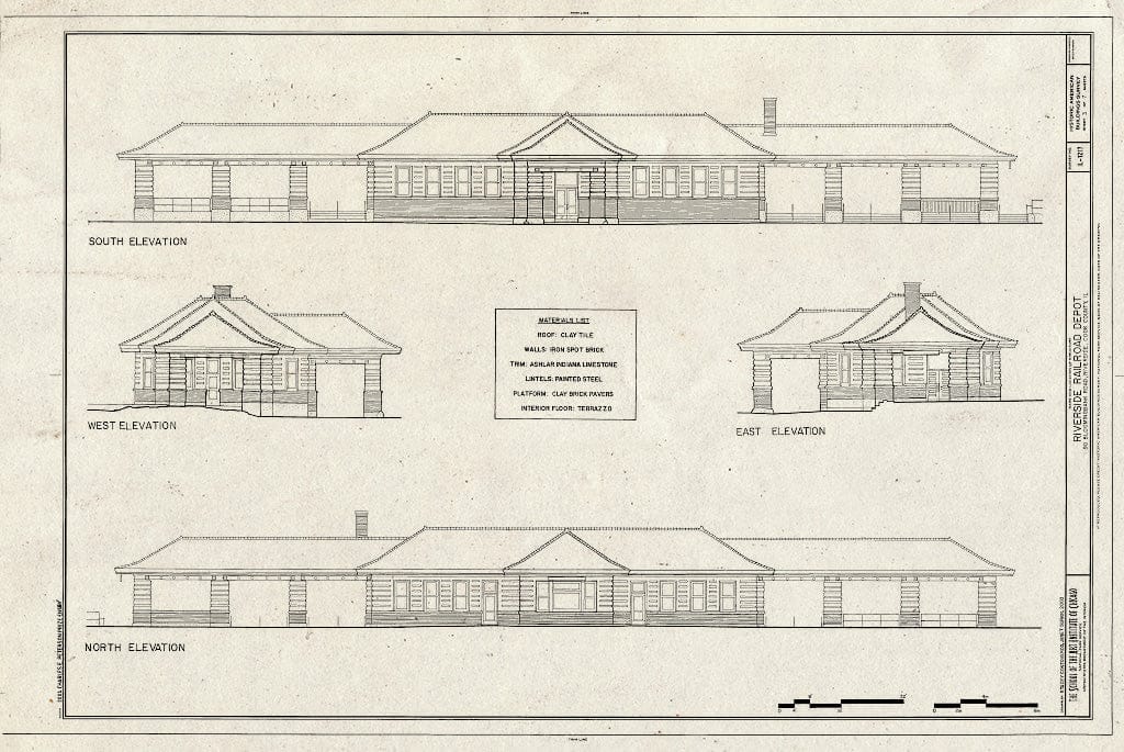 Blueprint HABS IL-1217 (Sheet 3 of 7) - Riverside Railroad Depot, 90 Bloomingbank Road, Riverside, Cook County, IL