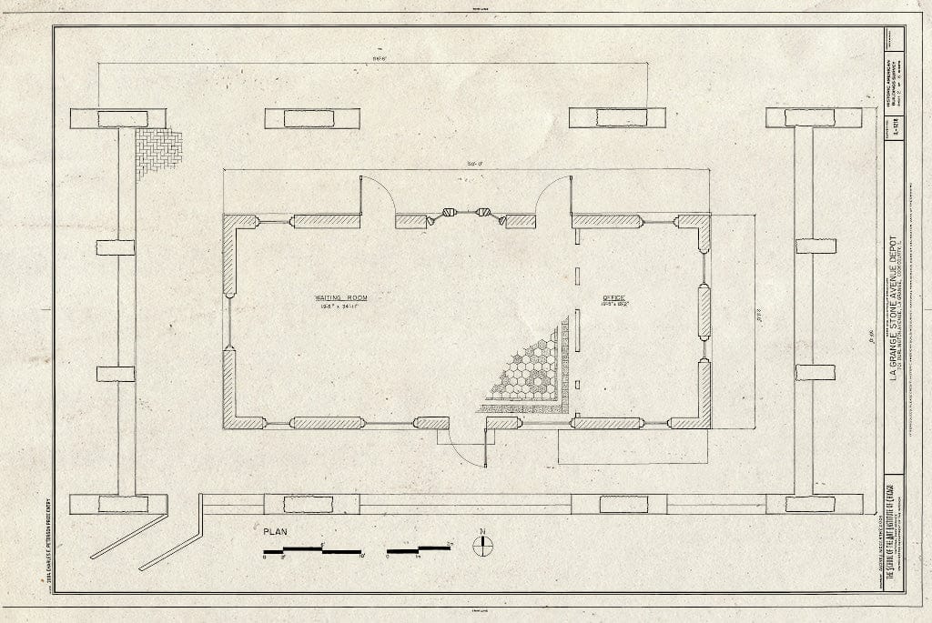 Blueprint HABS IL-1218 (Sheet 2 of 6) - La Grange Stone Avenue Depot, 701 Burlington Avenue, La Grange, Cook County, IL
