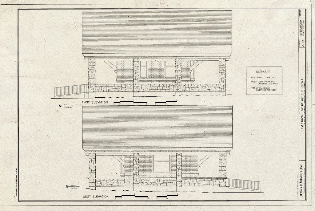 Blueprint HABS IL-1218 (Sheet 5 of 6) - La Grange Stone Avenue Depot, 701 Burlington Avenue, La Grange, Cook County, IL