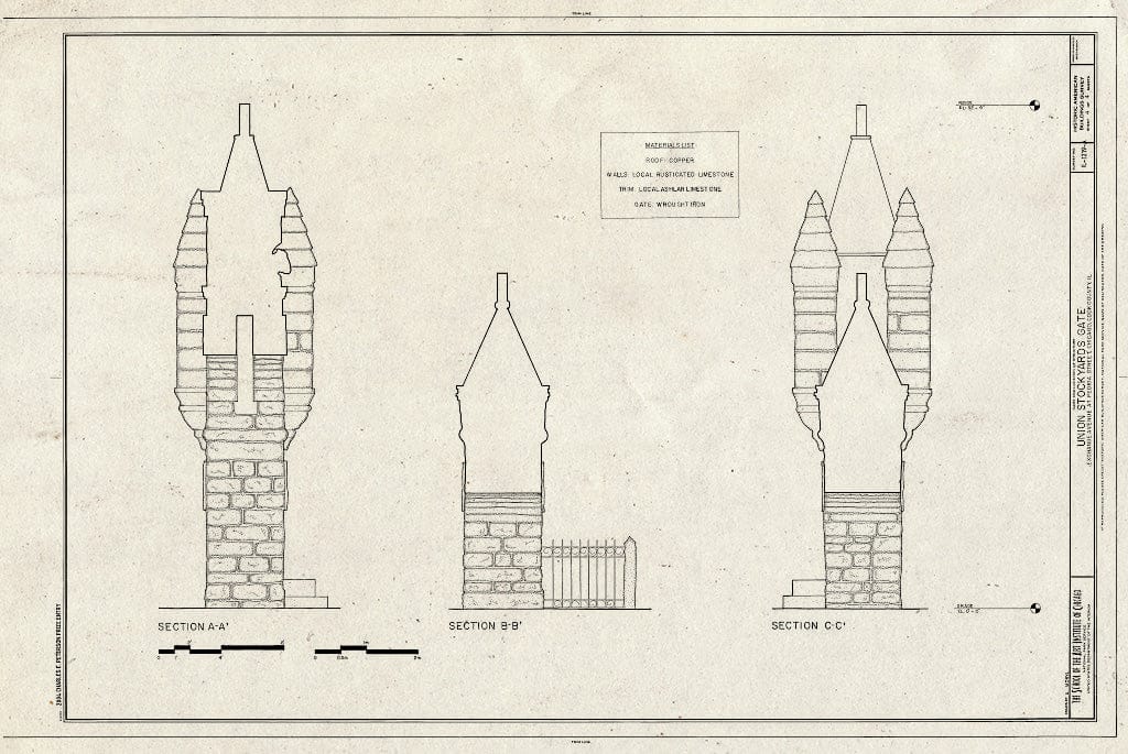 Blueprint HABS IL-1219-A (Sheet 4 of 4) - Union Stockyards, Gate, Exchange Avenue at Peoria Street, Chicago, Cook County, IL