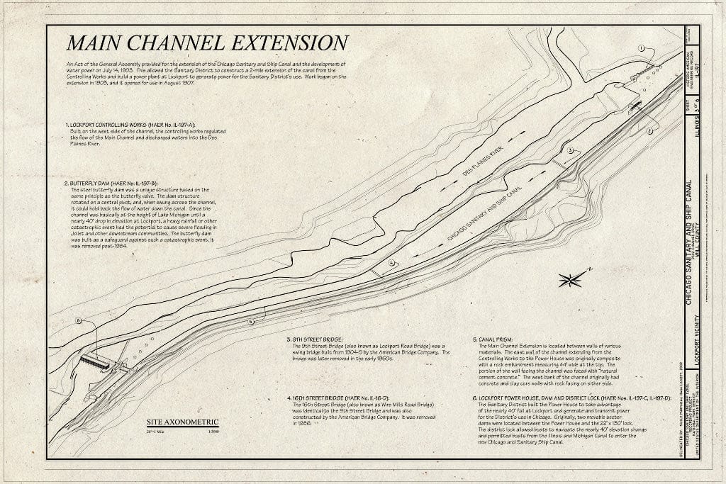 Blueprint Main Channel Extension - Chicago Sanitary and Ship Canal, Extends 33.9 Miles from Chicago to Lockport, Chicago, Cook County, IL