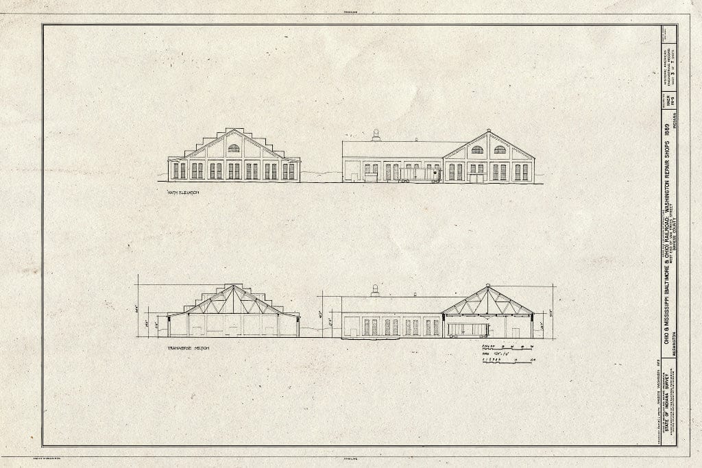 Blueprint HAER IND,14-WASH,1- (Sheet 3 of 7) - Ohio & Mississippi Railroad, Repair Shops, Van Trees & Seventeenth Streets, Washington, Daviess County, in