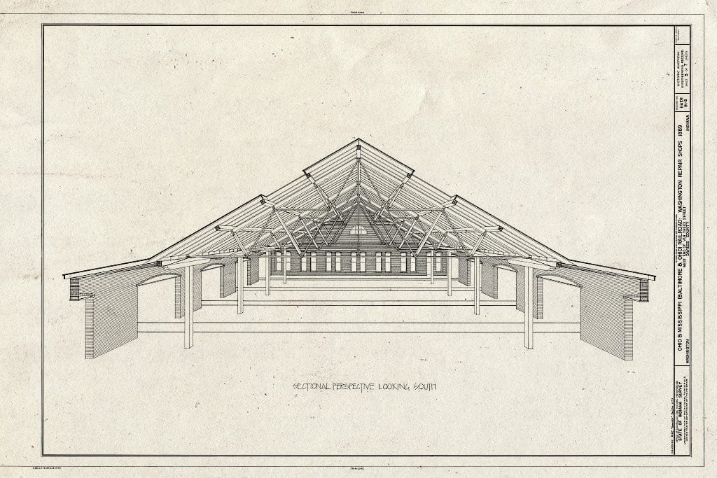 Blueprint HAER IND,14-WASH,1- (Sheet 5 of 7) - Ohio & Mississippi Railroad, Repair Shops, Van Trees & Seventeenth Streets, Washington, Daviess County, in