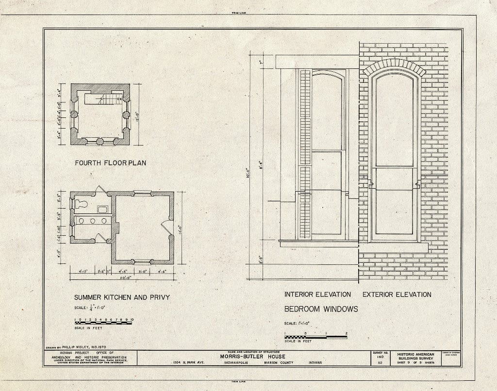 Blueprint HABS IND,49-IND,9- (Sheet 9 of 9) - Morris-Butler House, 1204 North Park Avenue, Indianapolis, Marion County, in