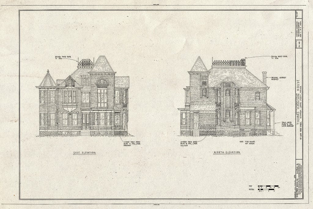 Blueprint HABS IND,89-Rich,9- (Sheet 5 of 7) - Thomas Harrison House, 514 West Main Street, Richmond, Wayne County, in