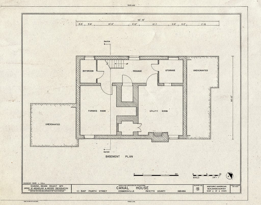 Blueprint HABS IND,21-CONVI,1- (Sheet 2 of 9) - Canal House, 111 East Fourth Street, Connersville, Fayette County, in