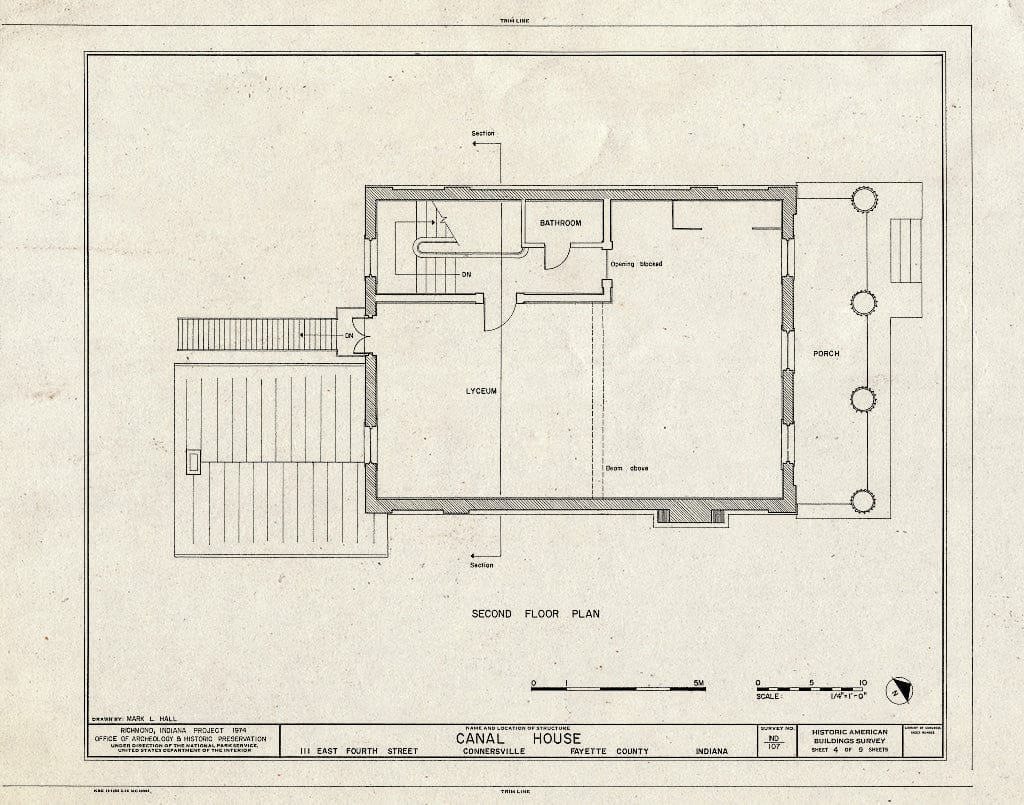 Blueprint HABS IND,21-CONVI,1- (Sheet 4 of 9) - Canal House, 111 East Fourth Street, Connersville, Fayette County, in