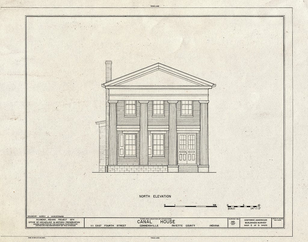 Blueprint HABS IND,21-CONVI,1- (Sheet 5 of 9) - Canal House, 111 East Fourth Street, Connersville, Fayette County, in