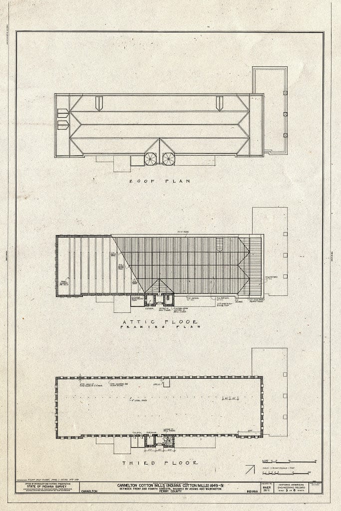 Blueprint HAER IND,62-CANN,2- (Sheet 3 of 8) - Cannelton Cotton Mill, Front & Fourth Streets, Cannelton, Perry County, in