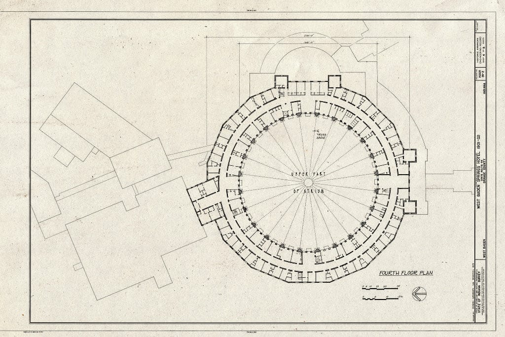 Blueprint HAER IND,59-BADW,1- (Sheet 4 of 8) - West Baden Springs Hotel, State Route 56, West Baden Springs, Orange County, in