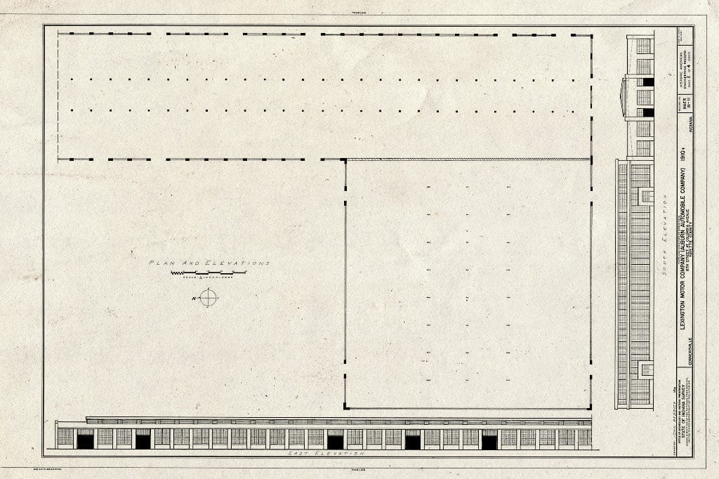 Blueprint HAER IND,21-CONVI,7- (Sheet 2 of 4) - Lexington Motor Company, Eighteenth Street & Columbia Avenue, Connersville, Fayette County, in