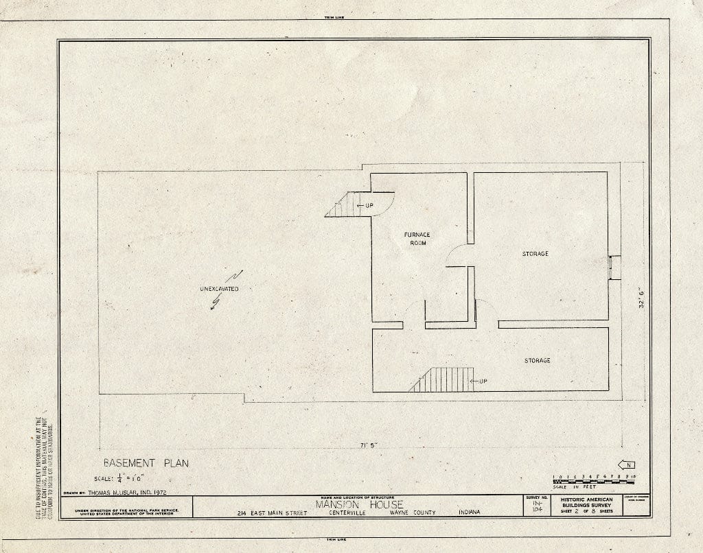 Blueprint HABS IND,89-CENVI,3- (Sheet 2 of 8) - Mansion House, 214 East Main Street, Centerville, Wayne County, in