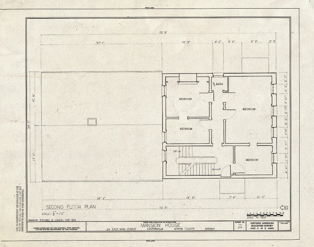 Blueprint HABS IND,89-CENVI,3- (Sheet 4 of 8) - Mansion House, 214 East Main Street, Centerville, Wayne County, in