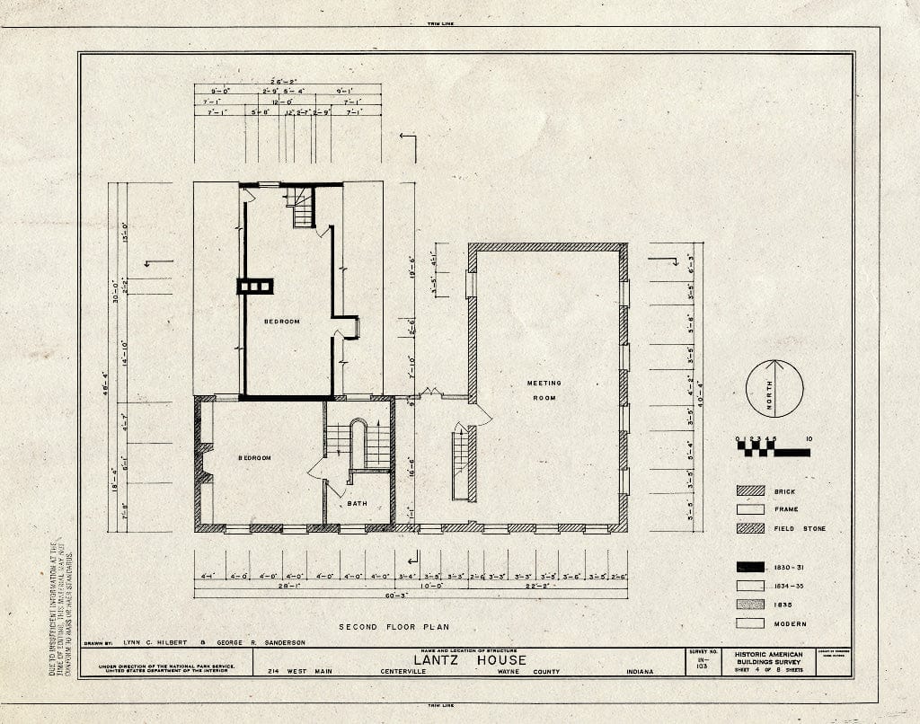 Blueprint HABS IND,89-CENVI,2- (Sheet 4 of 8) - Lantz House, 214 West Main Street, Centerville, Wayne County, in